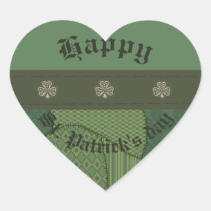 Sticker Cœur Fun grundge shamrock irlandais chanceux