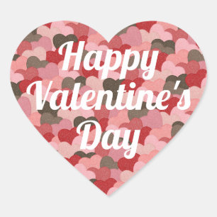 Sticker Cœur Fun Valentines Day Papier Coeurs Motif