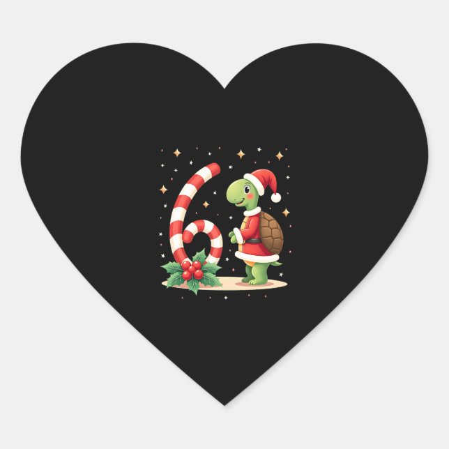 Sticker Cœur Funny 67 Meme Turtle Christmas PJm Men Women Famil (Devant)
