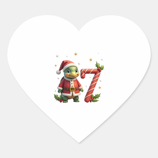 Sticker Cœur Funny 67 Meme Turtle Christmas PJm Men Women Famil (Devant)