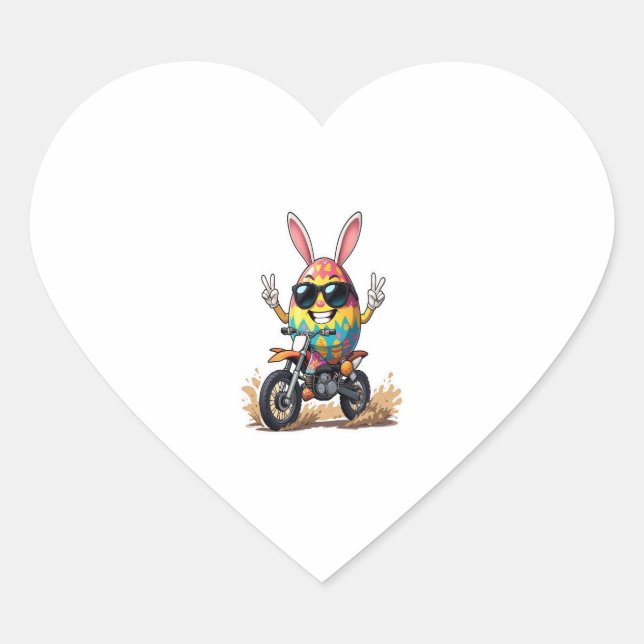 Sticker Cœur Funny Egg Motorbike (Devant)