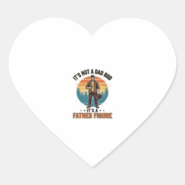Sticker Cœur Funny Father Figure Vintage Dad Humor Shirt Design (Devant)