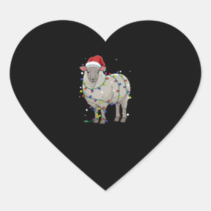 Sticker Cœur Funny Sheep Christmas Venin de Santa Claus