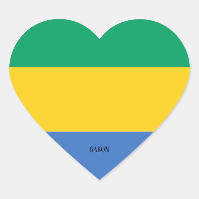 Sticker Cœur Gabon Drapeau magnifique patriotique (Devant)