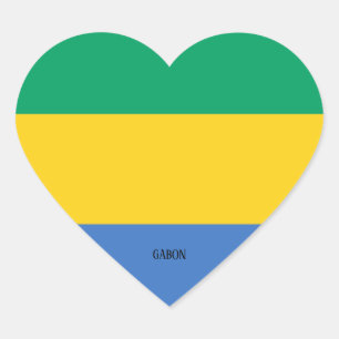 Sticker Cœur Gabon Drapeau magnifique patriotique
