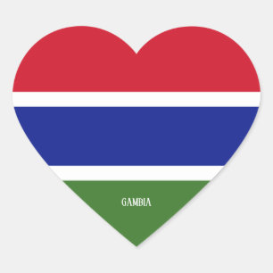 Sticker Cœur Gambie Drapeau Splendide Patriotique