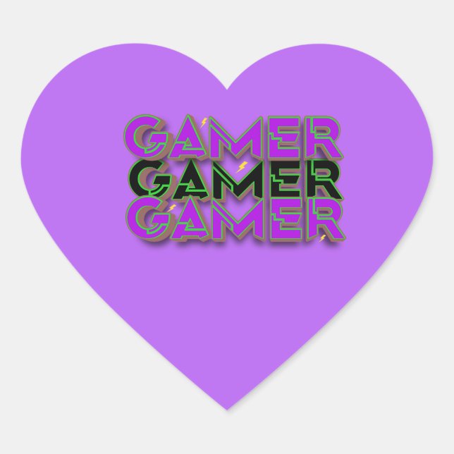 Sticker Cœur Gamer (Devant)