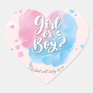 Sticker Cœur Garçon ou fille bébé pieds sexe révéler la fête