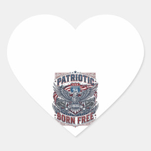 Sticker Cœur Gardien de la route en acier patriotique Biker Rou