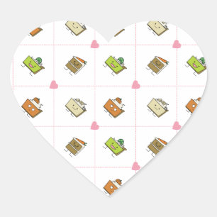 Sticker Cœur Gâteaux et tartes heureux