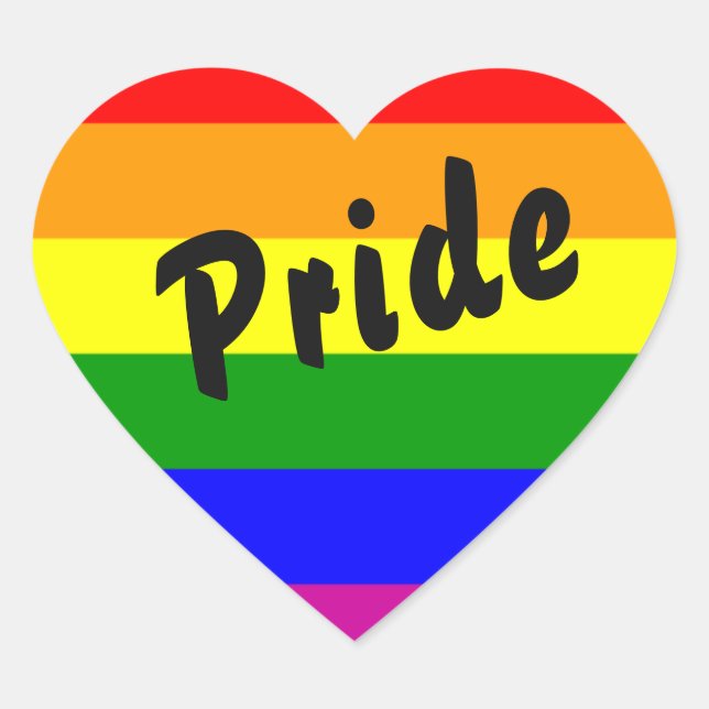 Sticker Cœur Gay pride Arc-en-ciel - Coeur (Devant)