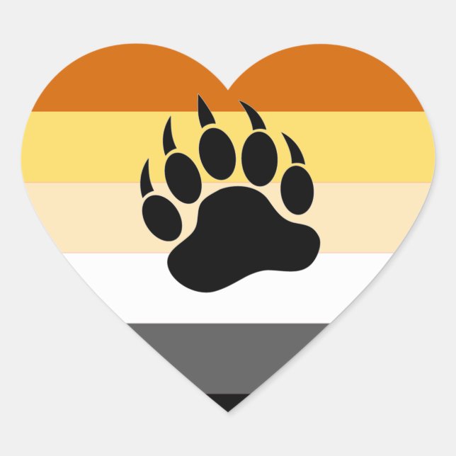 STICKER CŒUR GAYS OURS FIERTÉ J'AI LE COEUR OURS OURS PAW (Devant)