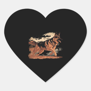 Sticker Cœur German Shepherd, German Shepherd propriétaire, chi