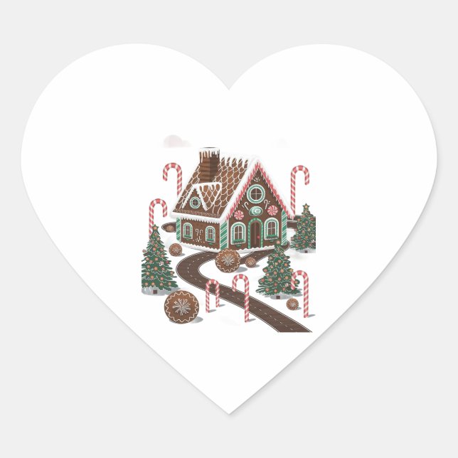 Sticker Cœur Gingerbread Cookie Wonderland (Devant)