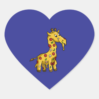 Sticker Cœur girafe à pizza