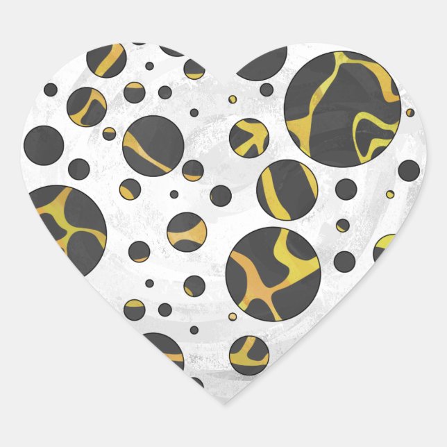 Sticker Cœur Giraffe Brown et jaune (Devant)