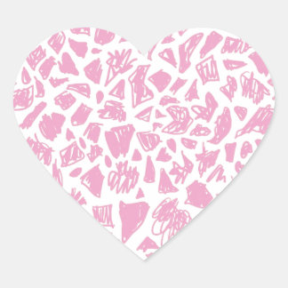 Sticker Cœur Giraffe rose