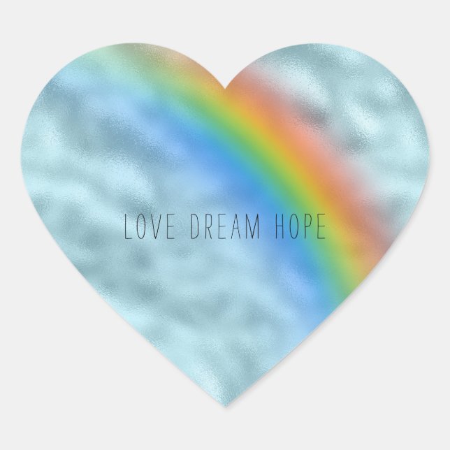 Sticker Cœur Girl Glam Aqua Rainbow (Devant)