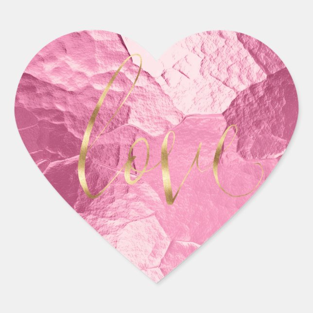 Sticker Cœur Girly Rose Gold Love (Devant)