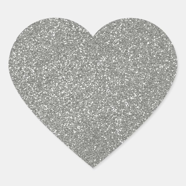 Sticker Cœur Glacier Grey avec fausse Parties scintillant (Devant)