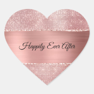 Sticker Cœur Glam Blush rose brillant étincelle
