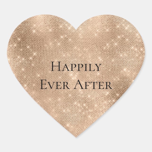 Sticker Cœur Glam Champagne Glitz (Devant)