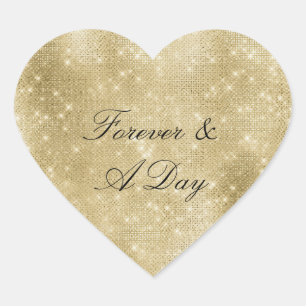 Sticker Cœur Glam Champagne Gold Glitzy Diamants