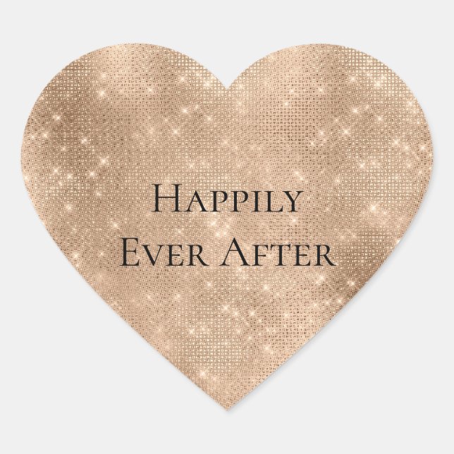 Sticker Cœur Glam Champagne Paillettes (Devant)