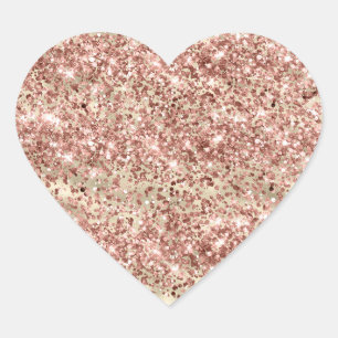 Sticker Cœur Glam Girl Gold Pink Parties scintillant Sparkle Co