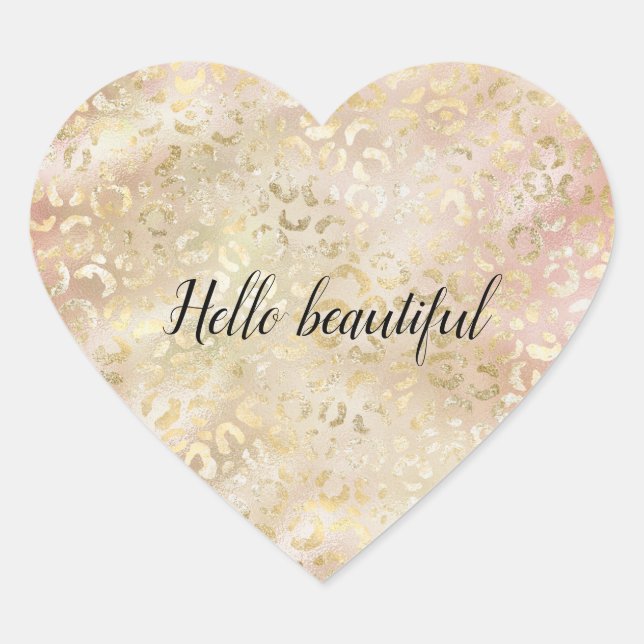 Sticker Cœur Glam Gold Rose (Devant)