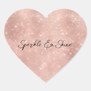 Sticker Cœur Glam Rose Gold Sparkle