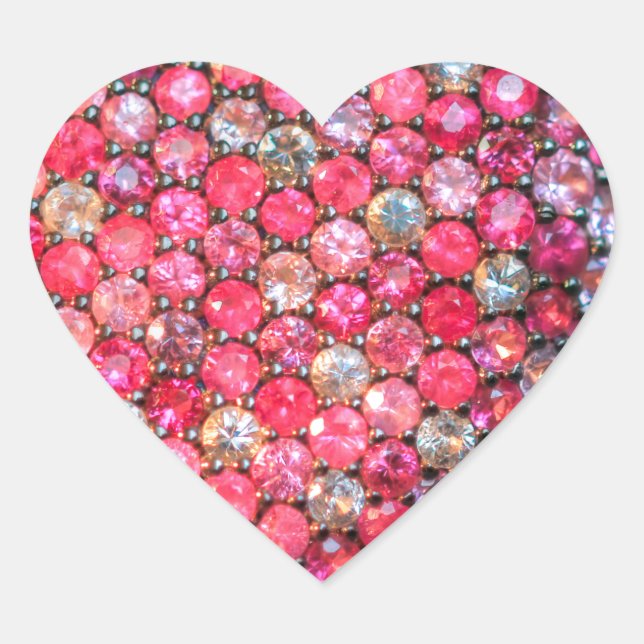 Sticker Cœur Glamor rose étincelle Valentine Love Heart (Devant)