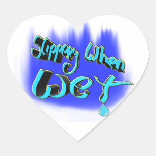 Sticker Cœur glissant lorsqu'il est humide