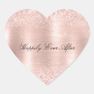 Sticker Cœur Glitzy Glam Girl Blush Parties scintillant rose Ma