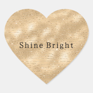 Sticker Cœur Glitzy Gold Stripes Glam