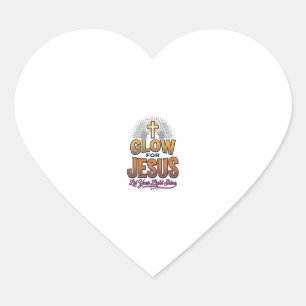 Sticker Cœur Glorifiez Jésus Laissez Votre Lumière Briller Chri