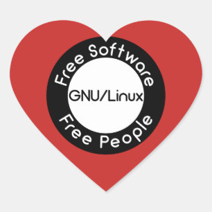 Sticker Cœur GNU/Linux