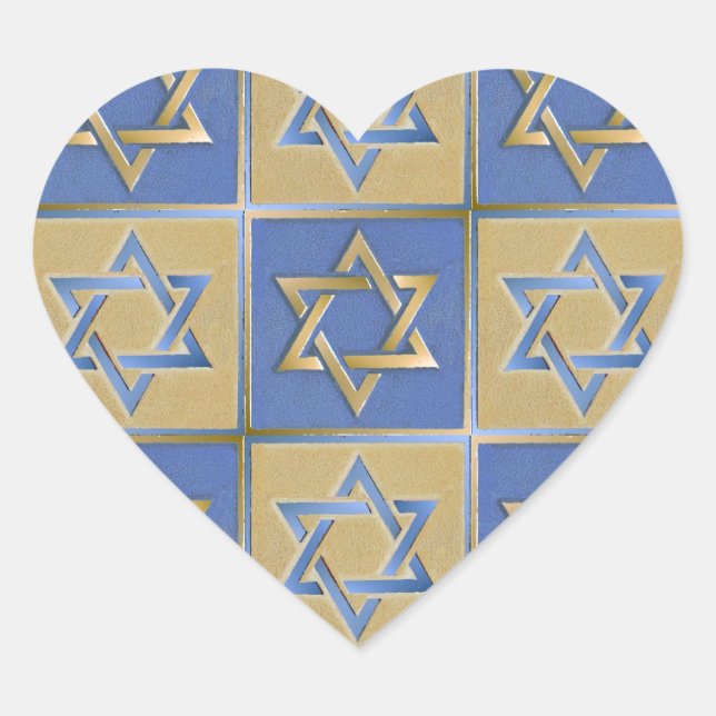 Sticker Cœur Gold Blue Star de David Art Panels (Devant)
