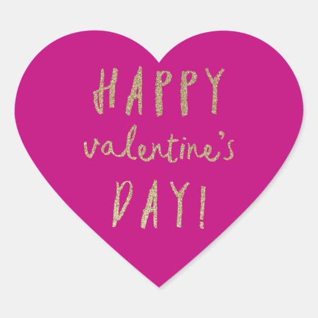 Sticker Cœur Gold parties scintillant coeur heureux valentines  (Devant)
