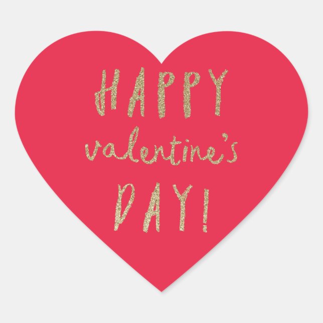 Sticker Cœur Gold parties scintillant coeur heureux valentines  (Devant)