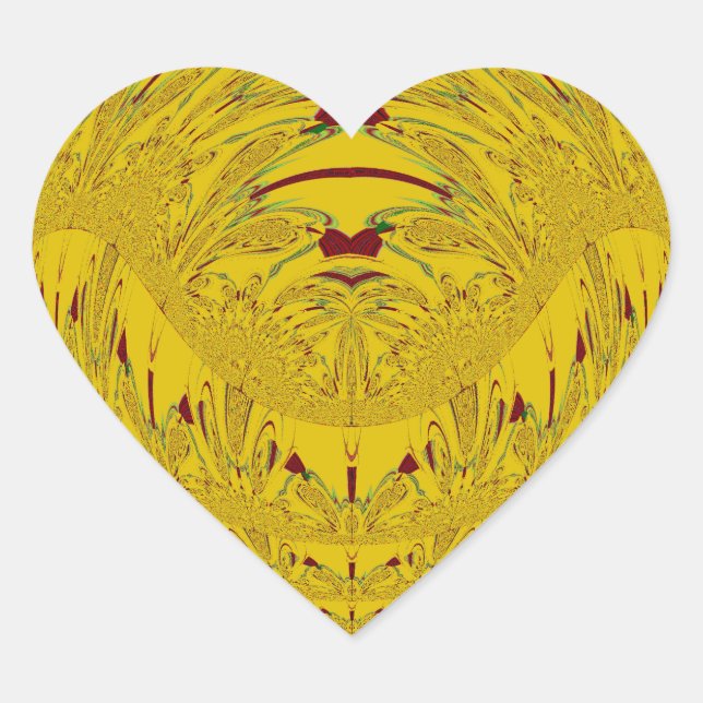 Sticker Cœur Golden Lion Head Art (Devant)
