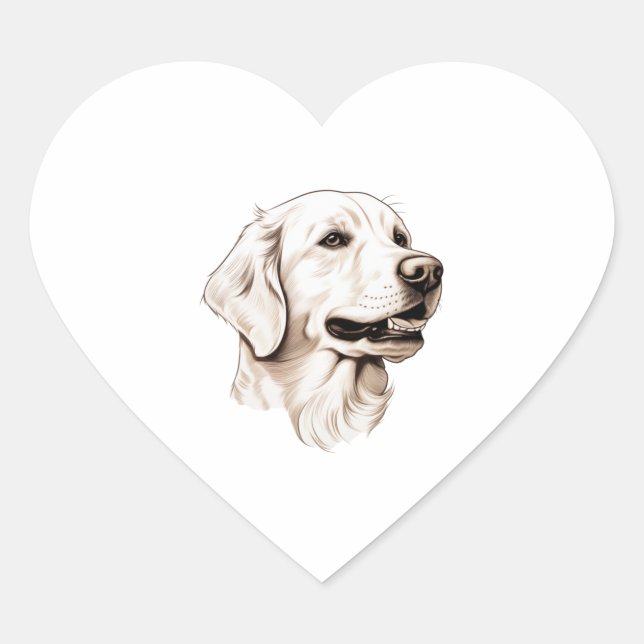 Sticker Cœur Golden Retriever 2 (Devant)