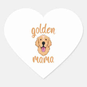 Sticker Cœur Golden Retriever Maman