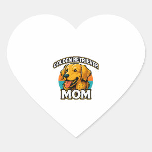 Sticker Cœur Golden Retriever Maman � jolie Amoureux des chiens