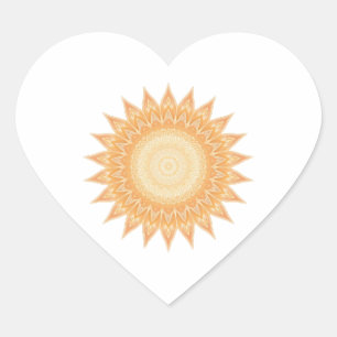 Sticker Cœur "Golden Sunflower Mandala - Lumière en vous"