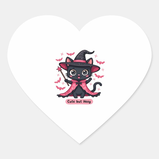 Sticker Cœur Gothic kitten in pink � sweet, but bewitched Overs (Devant)