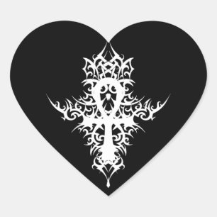 Sticker Cœur Gothique Ankh