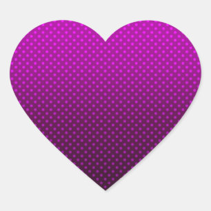 Sticker Cœur Gradient purple gray polka dots print abstract fe