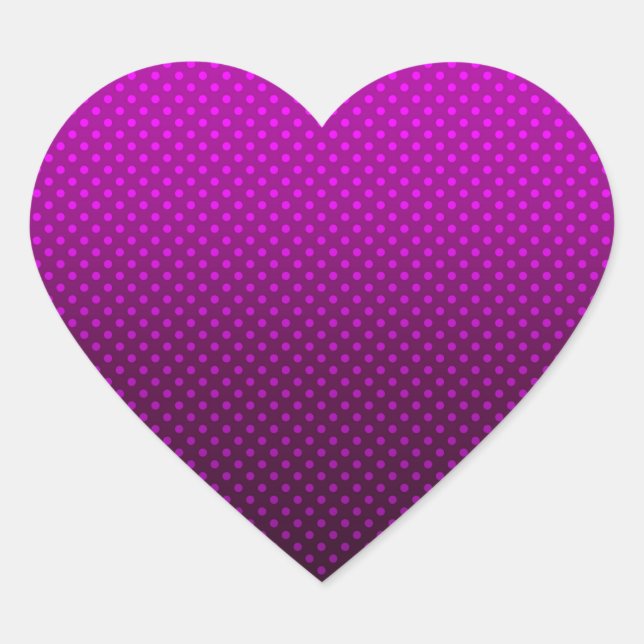 Sticker Cœur Gradient purple gray polka dots print abstract fe (Devant)