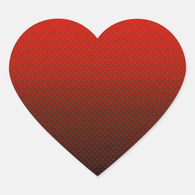 Sticker Cœur Gradient rouge gray polka dots print abstract femi (Devant)